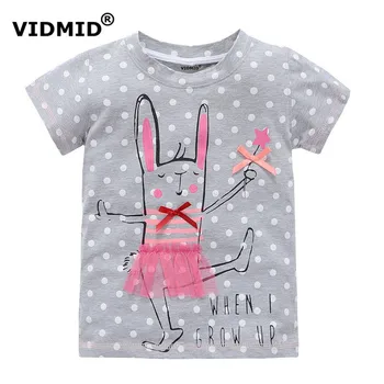 VIDMID 2-10 years baby Girl t-shirt big Girls tee shirts for children girl blouse sale t shirt 100% cotton kids summer clothes 2