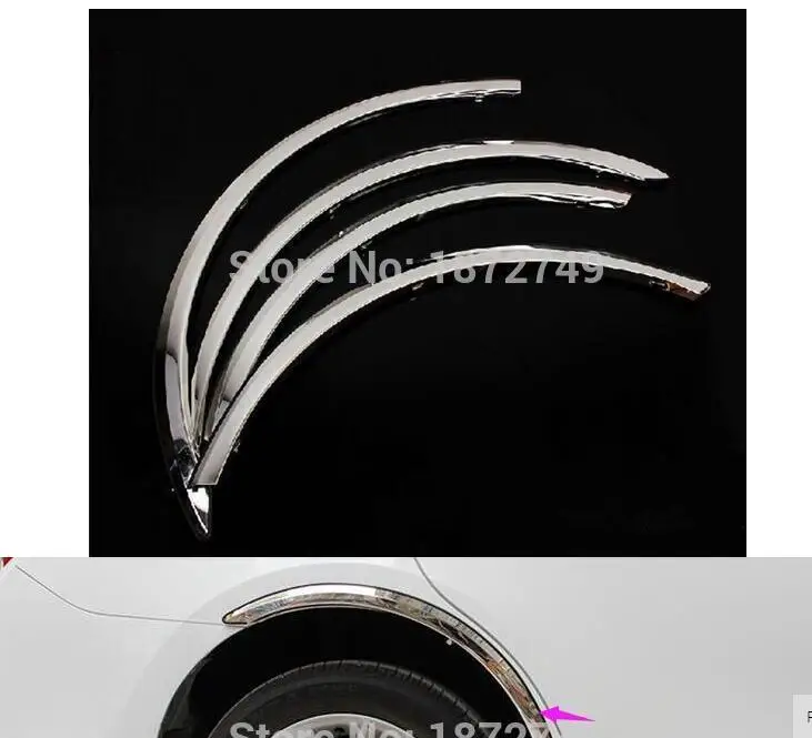 

fit For TOYOTA 2014 Corolla 4 PCS Stainless steel Wheel eyebrow arc round sequin trim case car-styling