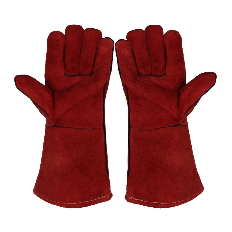 cow split leather welding glove wear resisting high temperature