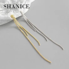SHANICE уникальные плоские серьги-гвоздики с кисточками, модные ювелирные изделия для женщин, 925 серебро, для девушек, элегантные серебряные романтические серьги-гвоздики