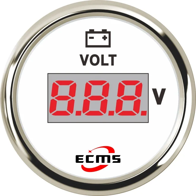 Marine Boat Yacht Battery Electrical Car Truck Digital Voltmeter Volt Gauge 16-32V 52mm 2 Inch  316L Bezel digital led display cigarette lighter volt voltage gauge meter monitor dc 12v 24v for auto car battery voltmeter indicator