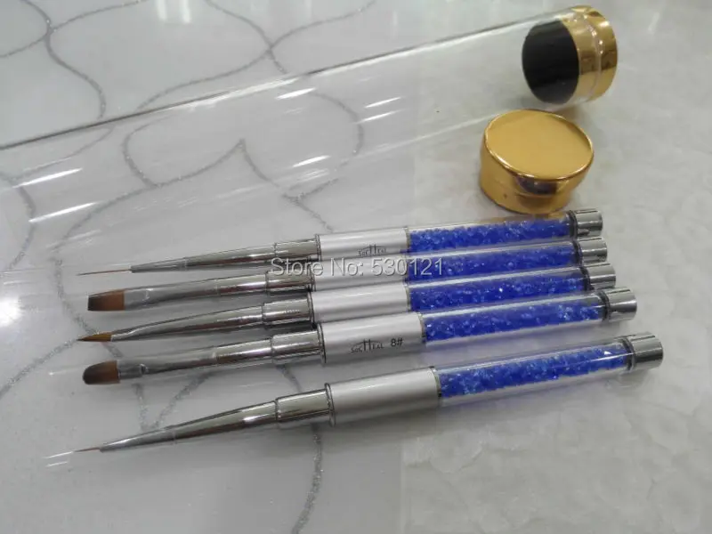 Free Shipping A Level Quality 5pcs/Set Crystal Nail Brush Nail Art Pen to Draw Nail Pattern on Nail