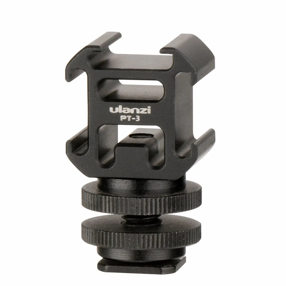 Ulanzi PT-3S Triple Hot Shoe Mount Adapter for Nikon Canon Sony DSLR Camera