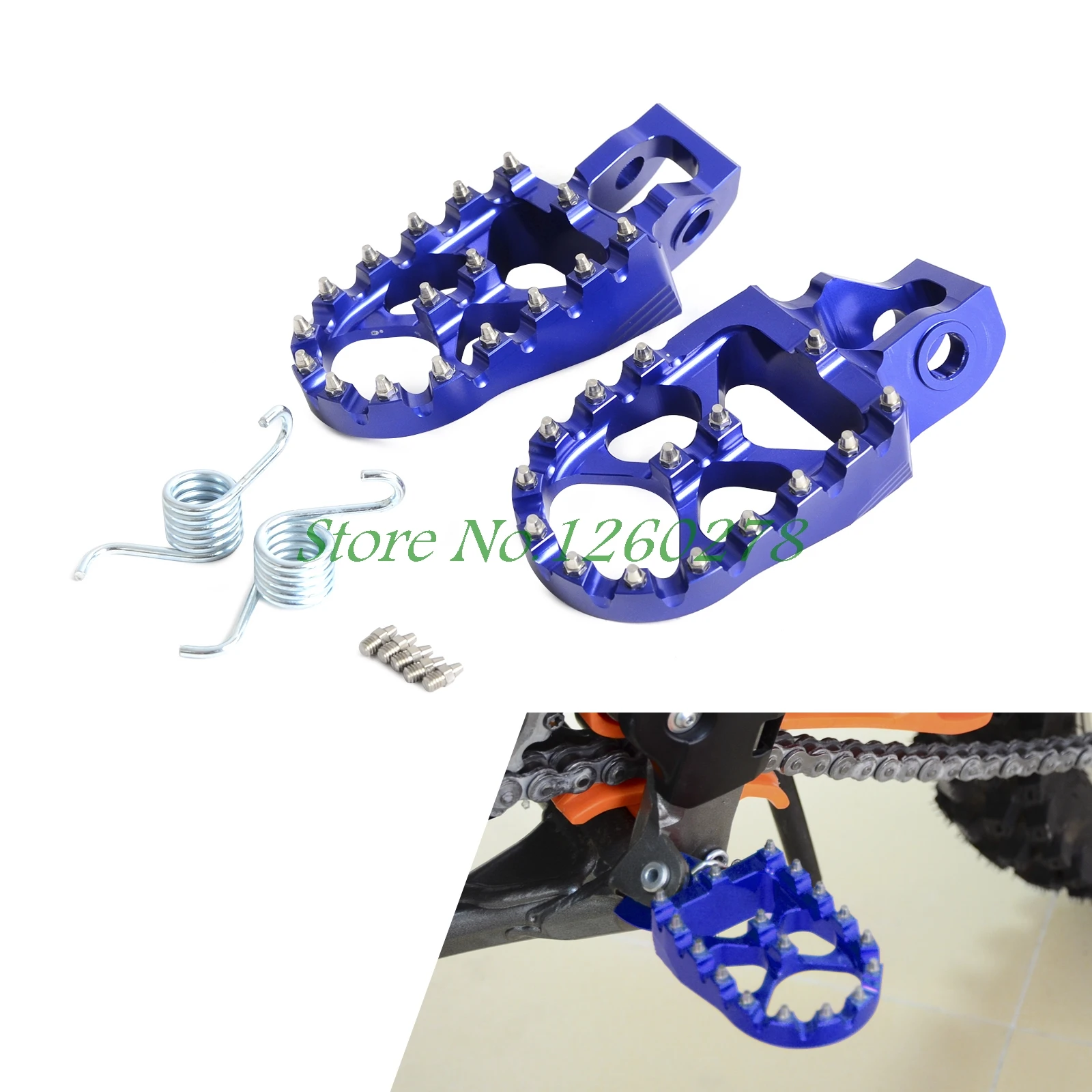 NICECNC Billet Wide Foot Pegs Footrests For Husqvarna TC125 FC250/350/450 TC250 TE/FE150-501 TX/FX300-450 FS450 TX125 2017 2018
