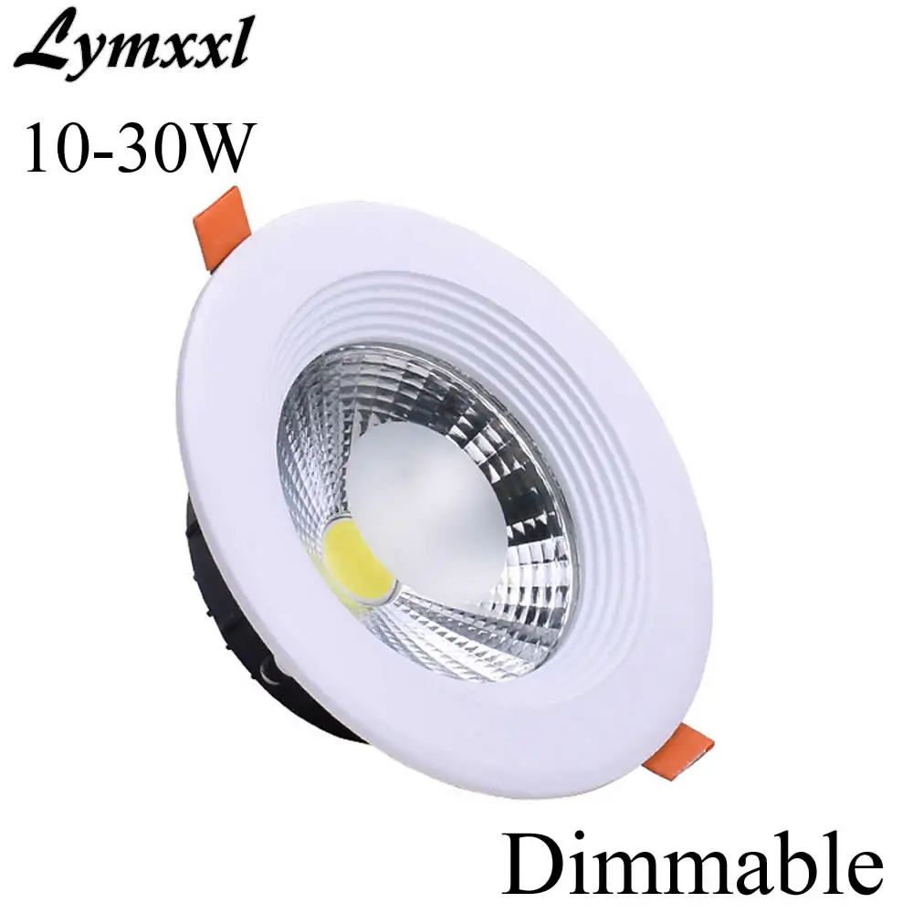 

White Shell Led Recessed Downlights COB 10w/12w/15w/20w/25w/30w dimmable Led Ceiling Spot light lamp AC110-240V Drivers CE UL