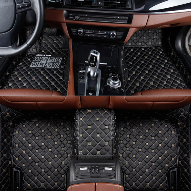 BLACK WITH WHITE TRIM FOR BMW E30 E34 E36 E39 E46 E60 UNIVERSAL CAR FLOOR MATS