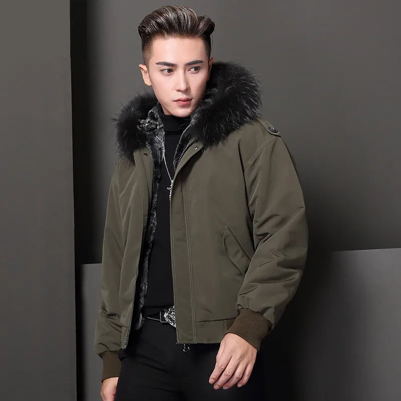 Best 2019 new fur jacket winter men