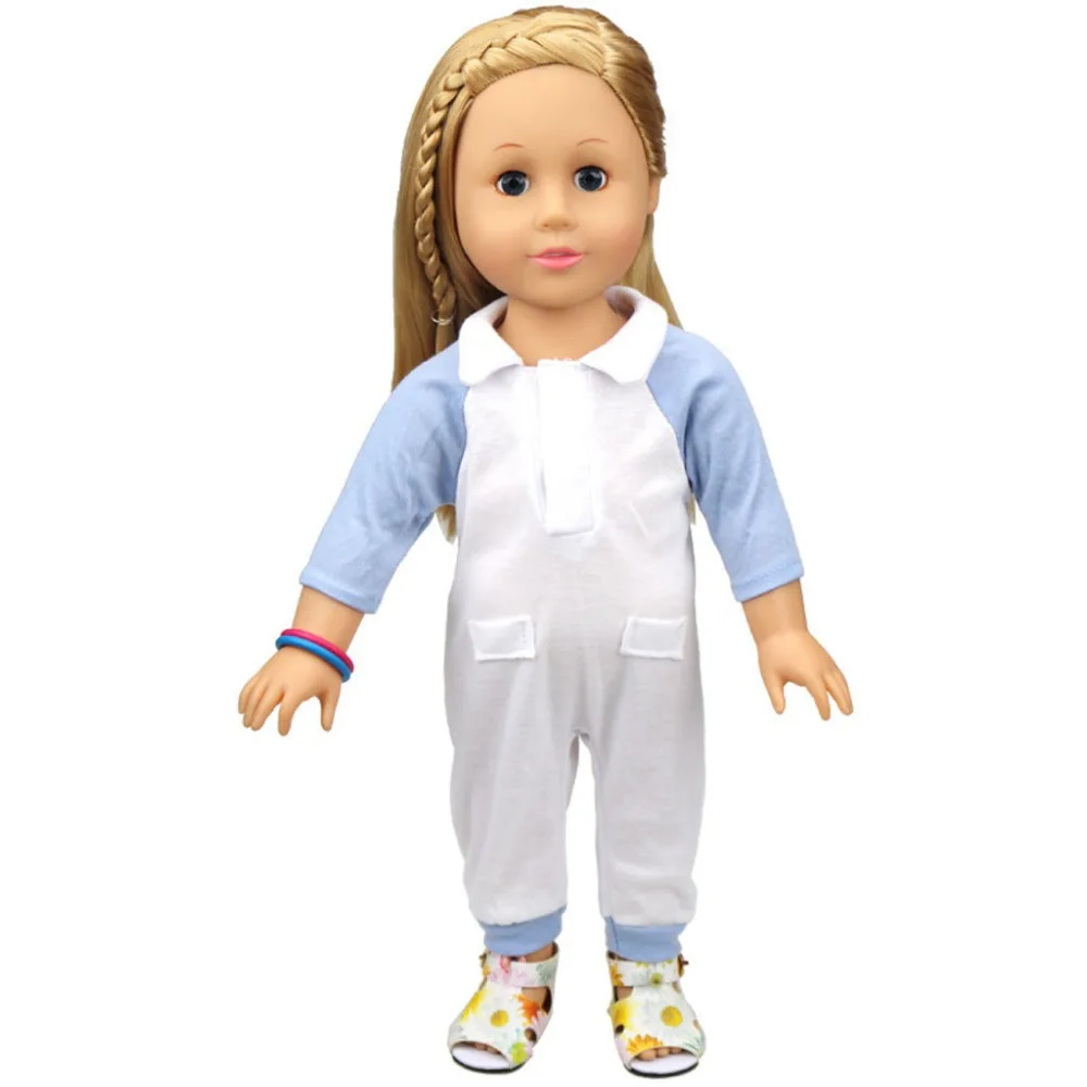 wamami New Handmade Fashion Blue Knitted Coverall For 18inch American Girl Doll