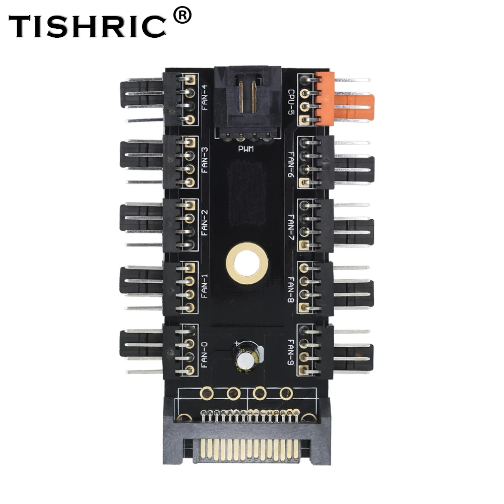 

TISHRIC New Arrival 1 To 10 SATA Cooler Cooling Fan Hub Spliter 3Pin 12V Power Supply Multi Way Adapter For PC Ming
