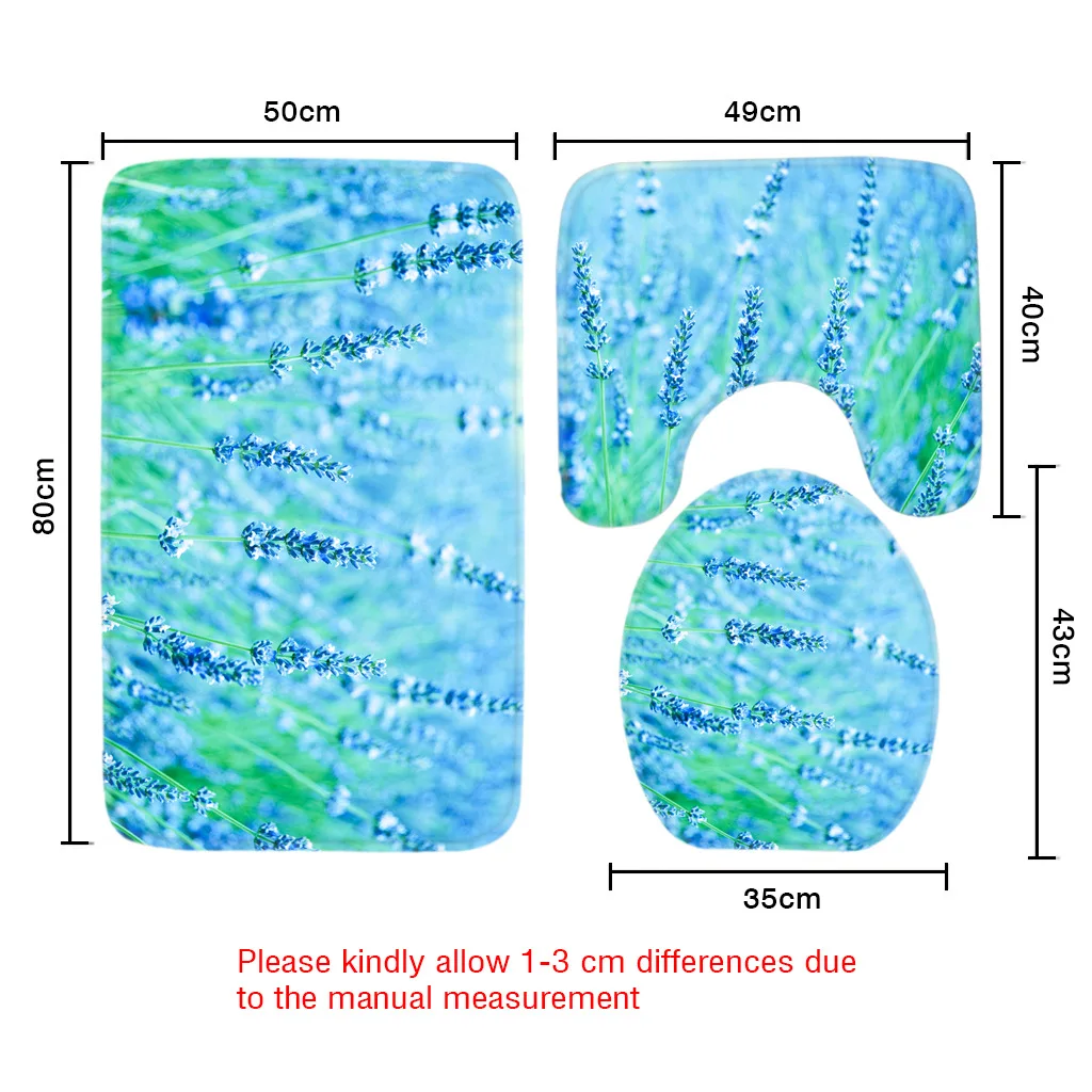3 шт набор ковриков для ванной с рисунком розы, коврик для туалета для трех комплектов ковриков для ванной, Противоскользящие коврики для ванной комнаты и ковры