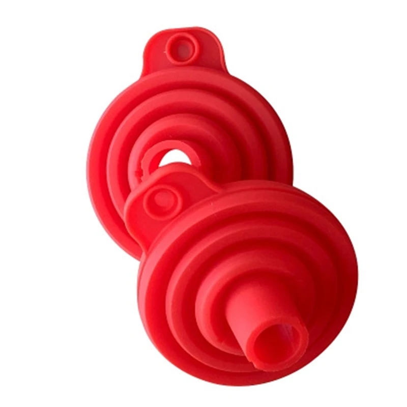 

Round Folding Funnel Adjustable Suitable Variety Occasions Funnel Kitchen Tool Bar Pour Wine Tool Silicone Material Repeatable