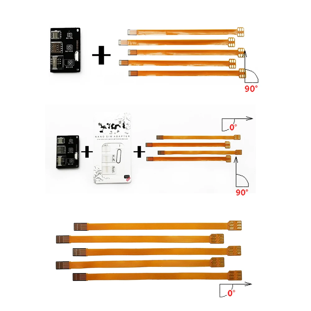 

4 in 1 Phone IC Card Activation Tool Micro SIM Card Converter Card Extension Adapter Nano SIM FPC 15cm Flexible Cable Line