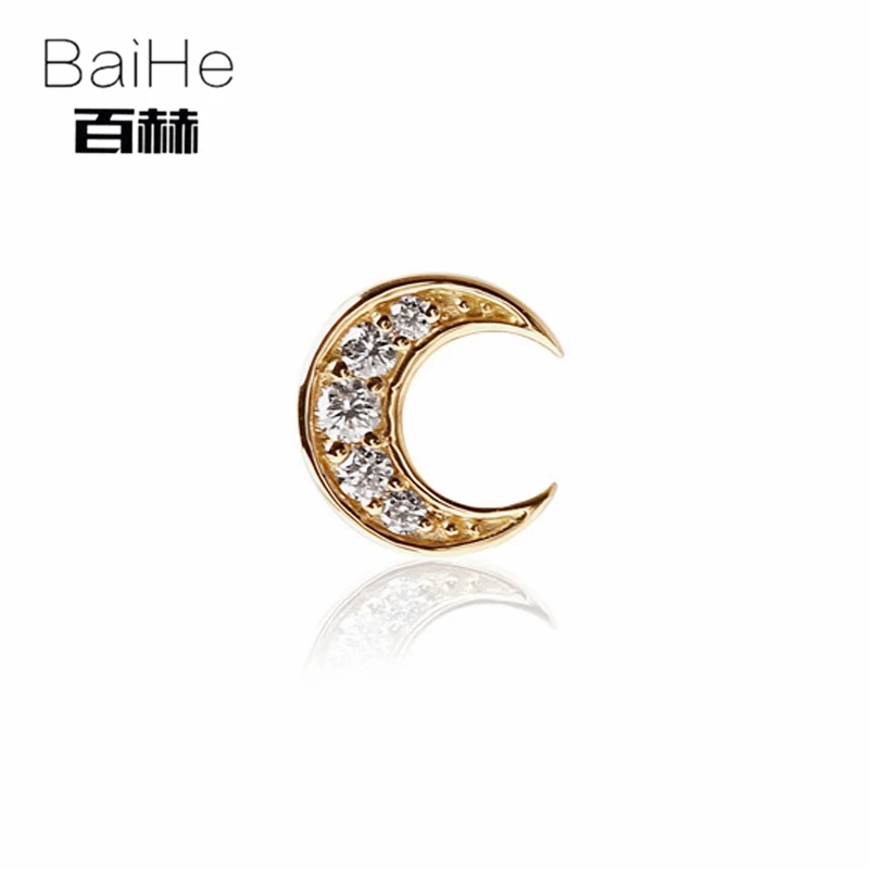 BAIHE Solid 14K Yellow Gold 0.04CT H/SI 100% Genuine Natural Diamond Engagement Trendy Fine Jewelry Elegant Unique Stud Earrings BAIHE Solid 14K Yellow Gold 0.04CT H/SI 100% Genuine Natural Diamond Engagement Trendy Fine Jewelry Elegant Unique Stud Earrings