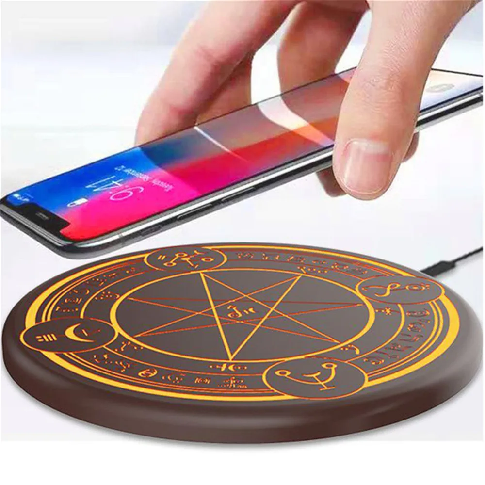 10W Ци беспроводной зарядное устройство круг Magic оптический массив зарядки для полного диапазона мобильный телефон