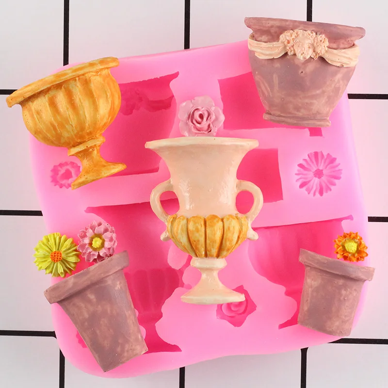 Buy Flower Vase 3D Candle Mold Silicone Mold Resin