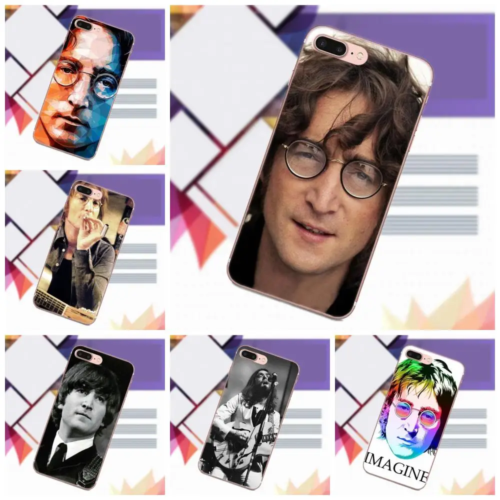 

Vvcqod Soft Silicone TPU Transparent Fashion Case Cover For iPhone X 4 4S 5 5C 5S SE 6 6S 7 8 Plus For Moto G G2 G3 John Lennon
