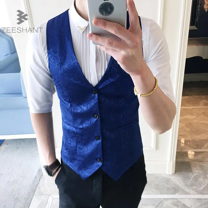 Для мужчин S костюм жилет мужской Британский Свадебный Slim Fit Мужчин Платье