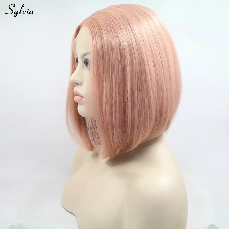 Perucas Oriente Parted Roxo Rosa Pink Peruca