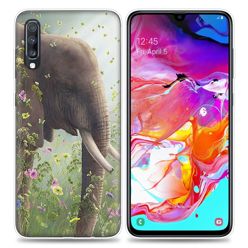 Чехол с милым слоном для Samsung Galaxy A50 A70 A80 A60 A40 A30 A20 A10 M30 M20 M10 A6 A8 Plus A5 A7 A9 2018 чехол