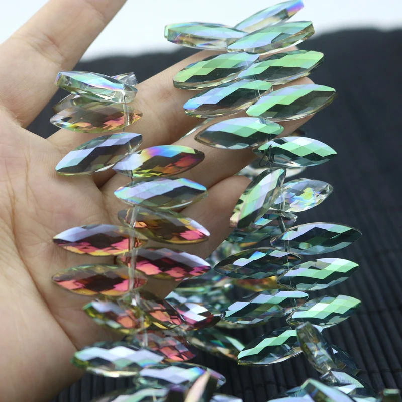 

10pcs Horse Eye Crystal Beads Oval Fuchsia Green Plated Crystal Glass Beads Pendant Charm Crystal Beads Decoration,Free Shipping