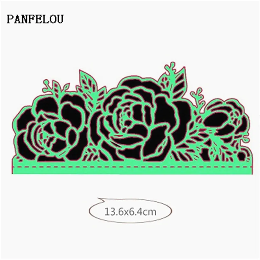  PANFELOU Three roses invitation Scrapbooking DIY album cards paper die metal craft stencils punch c - 33028041067