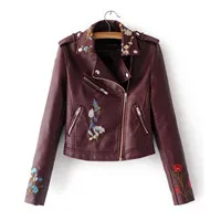 YAGENZ-Spring-Women-Leather-Jacket-Short-Coat-Embroidery-PU-Water-Washed-Motorcycles-Leather-Outerwear-Fashion-Slim