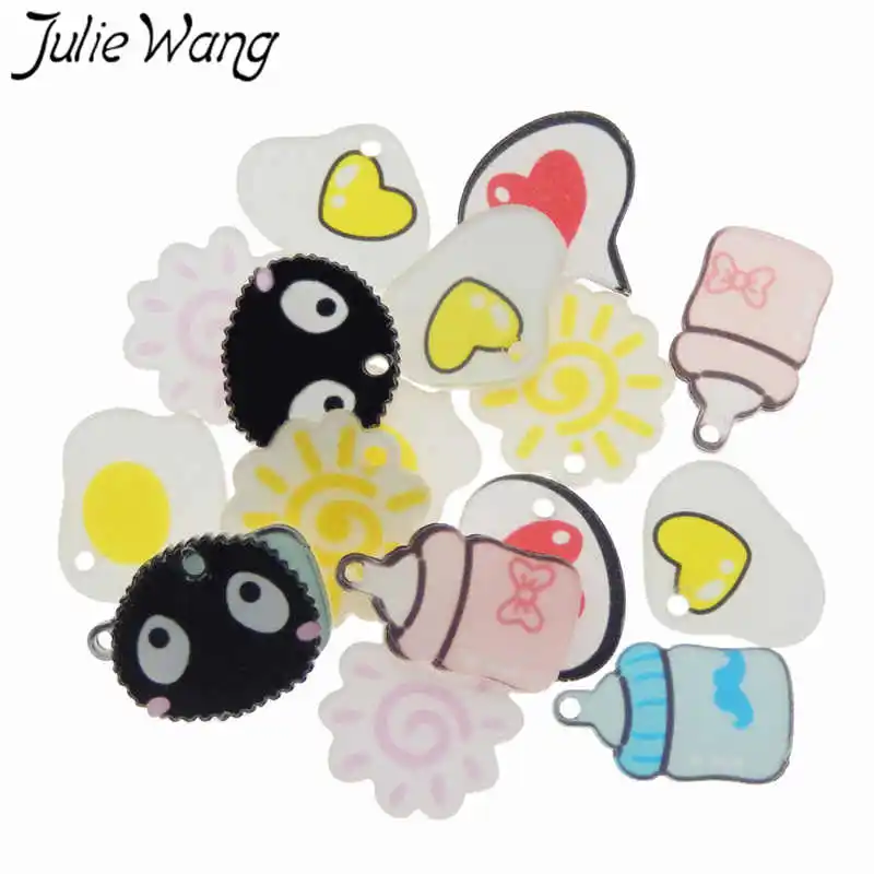 9 шт. подвески Julie Wang из смешанной смолы в виде бутылки с солнечным яйцом слайма