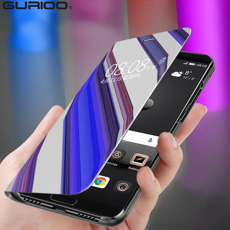 Умный зеркальный Чехол кобура с откидной крышкой и подставкой для Samsung J2 J3 J4 J5 J6 J7