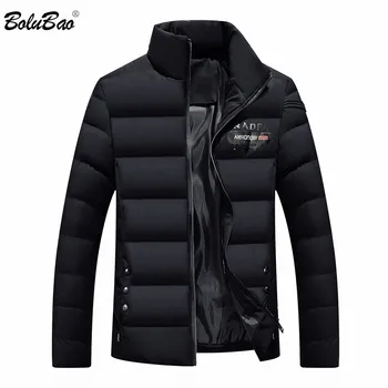 

BOLUBAO New Men Parka Cotton Padded Winter Jacket Coat Men Solid color Stand Collar Zipper Thick Coat Men Down Parka