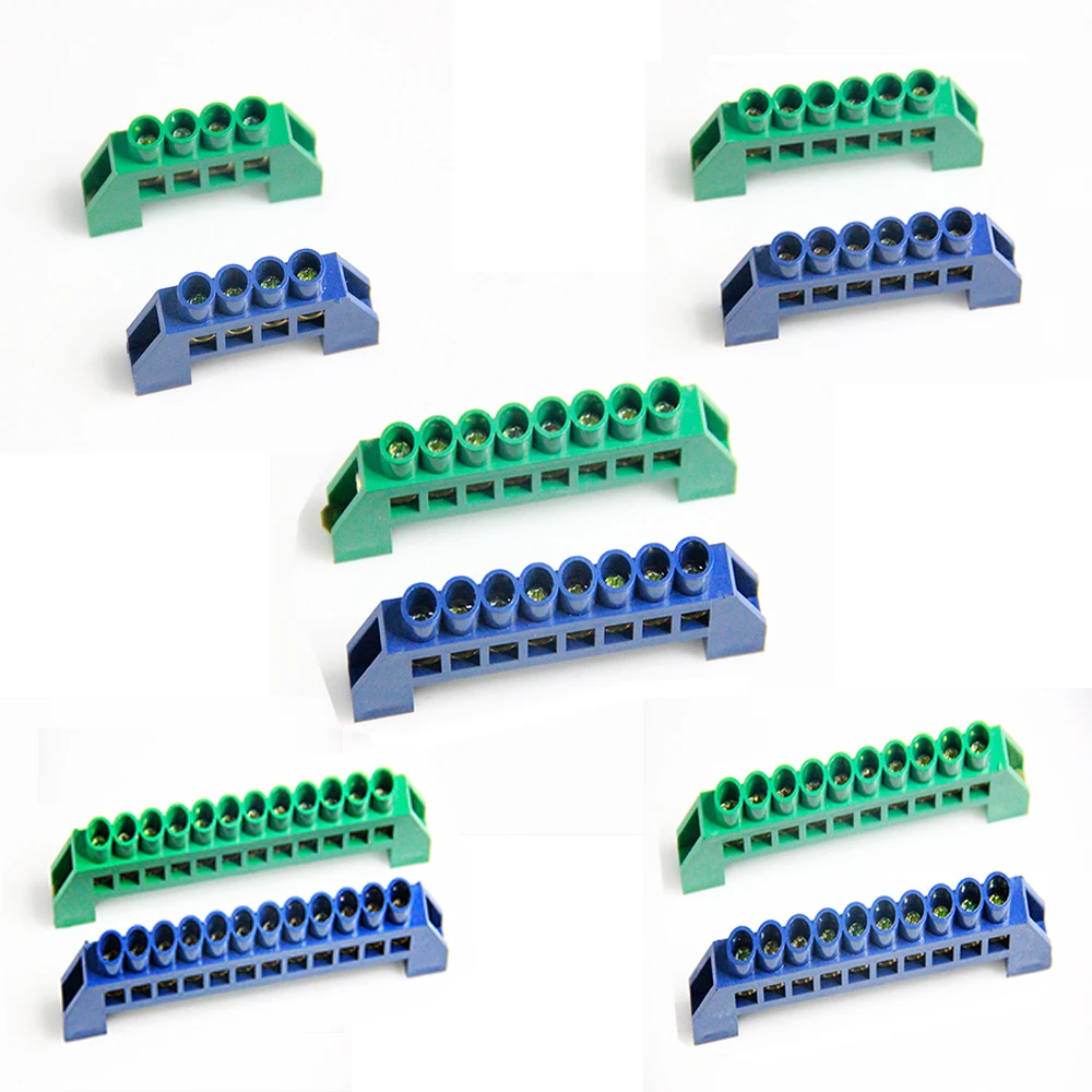

1PC 4/6/8/10/12 pins Bridge Type Wiring Row High-current Grounding Zero Line Distribution Box wiring Copper PlasticInsulation