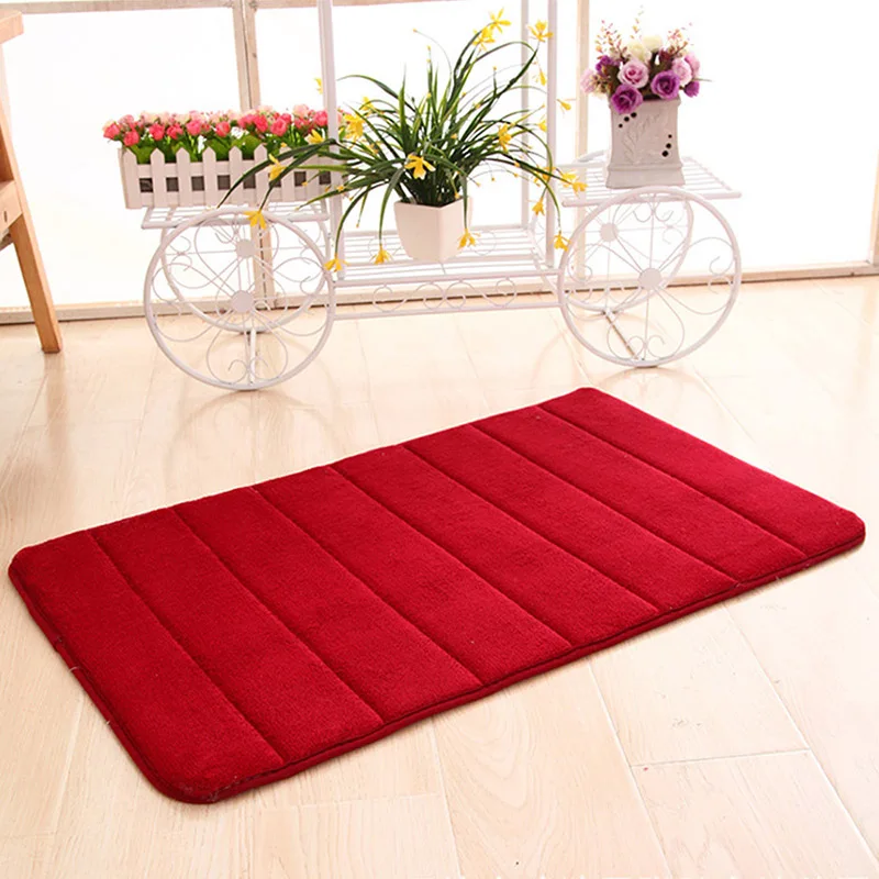

Junejour Bath Mat Bathroom Carpet Rug Bathroom Mat Coral Fleece Memory Foam Kitchen Door Floor Tapis De Bain 40*60cm