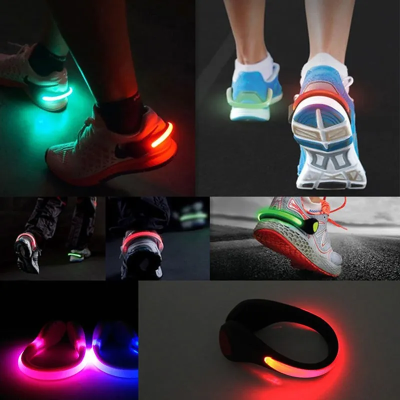 2 Pcs LED Luminous Shoe Clip Light Night Safety Warning LED Bright