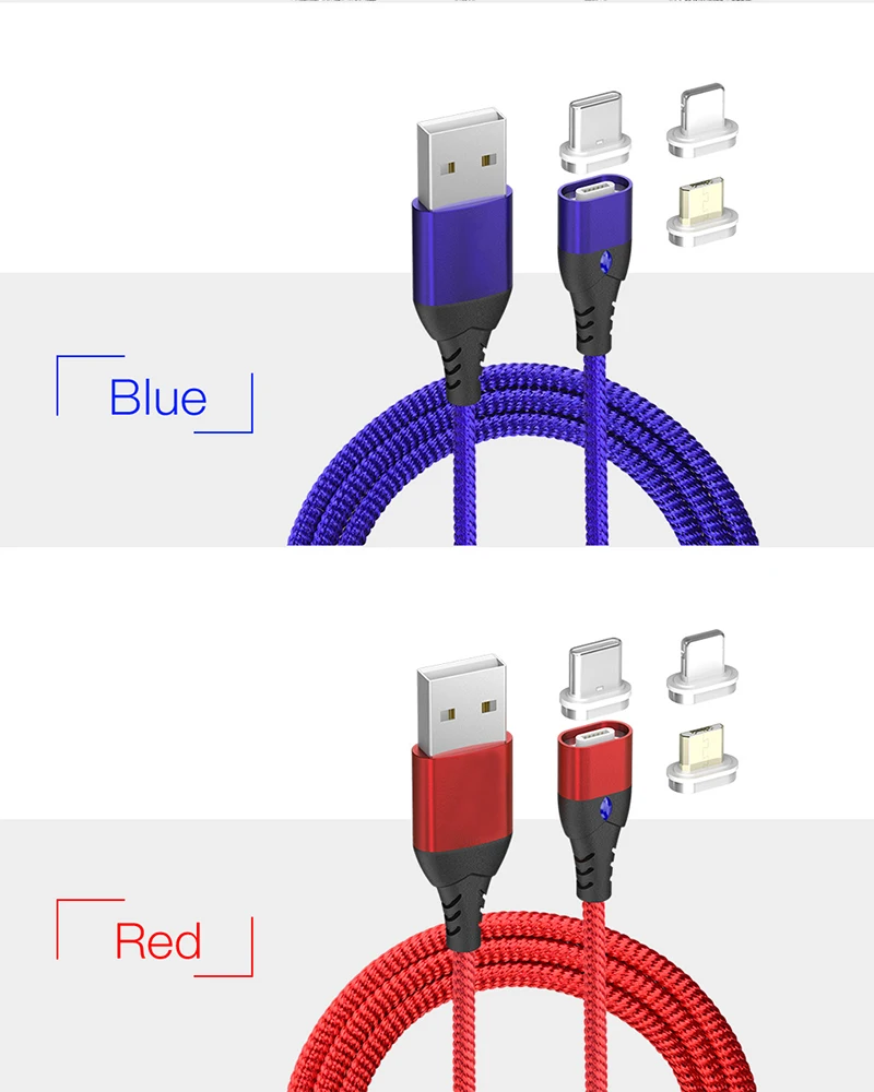 Магнитный кабель Micro USB для iPhone samsung type-c 3A Быстрая зарядка Магнитный адаптер зарядного устройства usb type C кабели для мобильных телефонов