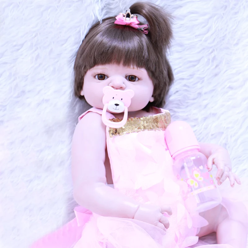 

bebe reborn 55cm New Full Body Silicone Reborn Baby Doll Toys Newborn Girl Baby Doll Christmas Gift Birthday Gift Bathe Toy