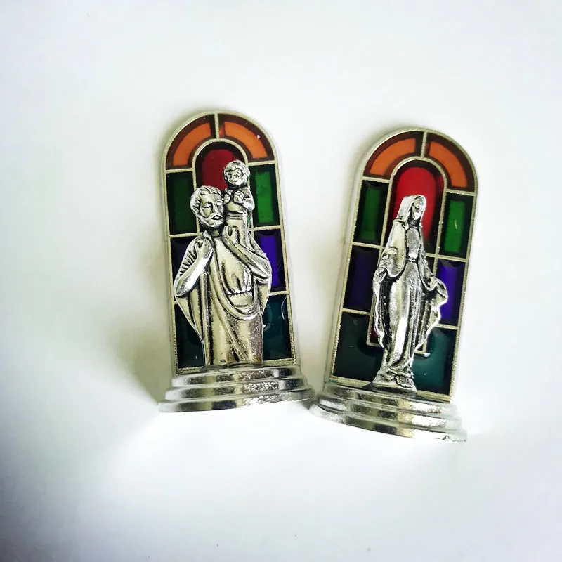 

45*20mm New Charisma Catholic Mixed color Virgin Mary Figurine, Jesus Cross Statue. St. Christopher's Figurine decorations