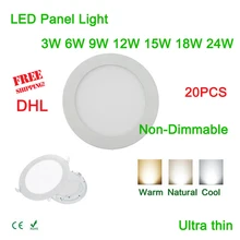 20 шт. 3 Вт 6 Вт 9 Вт 12 Вт 15 Вт 18 Вт 24 Вт Светодиодный светильник на панель круглый потолок встраиваемый painel аварийный светильник подходит для балкона через DHL или FedEx