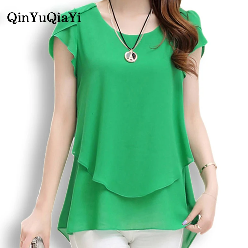 QinYuQiaYi 2017 New Summer font b Women b font font b Blouse b font Loose font