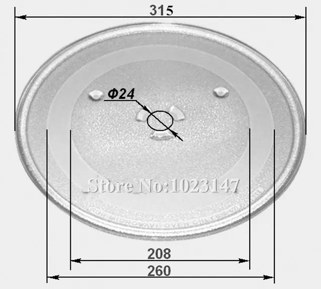 1 Piece Microwave Oven Parts 31.5cm Diameter Flat Glass Plate for Samsung Microwave Oven