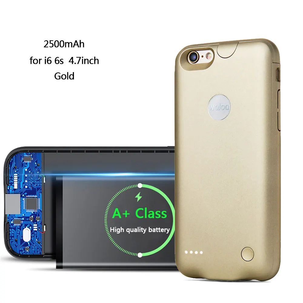 Тонкий Батарея Зарядное устройство чехол для iPhone 6 6S плюс Мощность банк заряда чехол для iPhone6 внешний Мощность банк чехол Крышка 2500/3000 мАч - Цвет: Gold for 6 6s