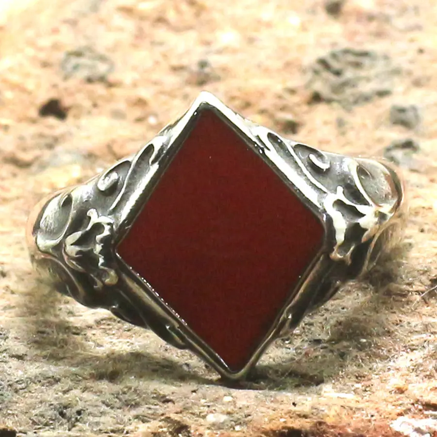 

Newest Men Boy 316L Stainless Steel Silver Poker Diamonds Ring