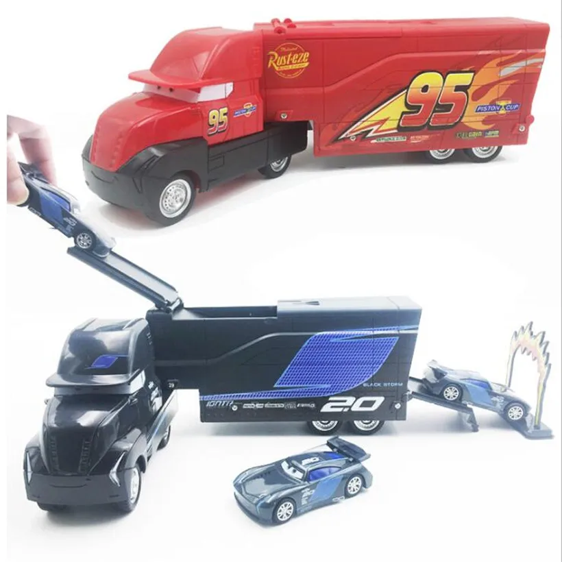 

2 Styles Cars Disney Pixar Cars 3 Diecast Metal Alloy Toy Car Jackson Container Truck 1:18 Loose Brand New In Stock Disney