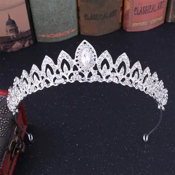 

Silver Color Leaf Shape Tiaras de Noiva Alloy Rhinestones Bridal Small Crown Headpiece Women Wedding Hair Jewelry Accessories VL