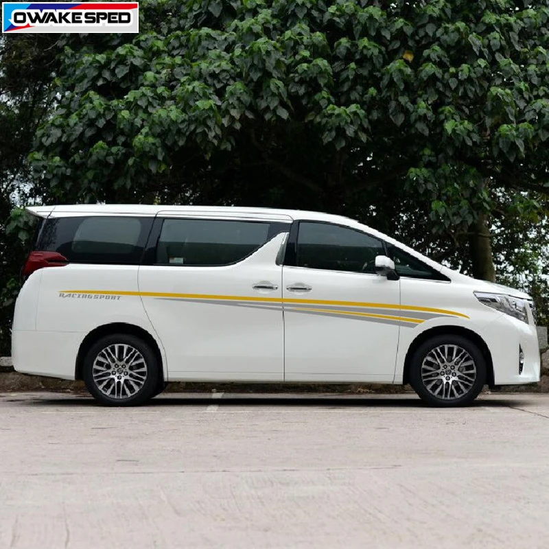 Виниловая наклейка с полосками на талию для автомобилей Toyota Alphard Previa|Наклейки