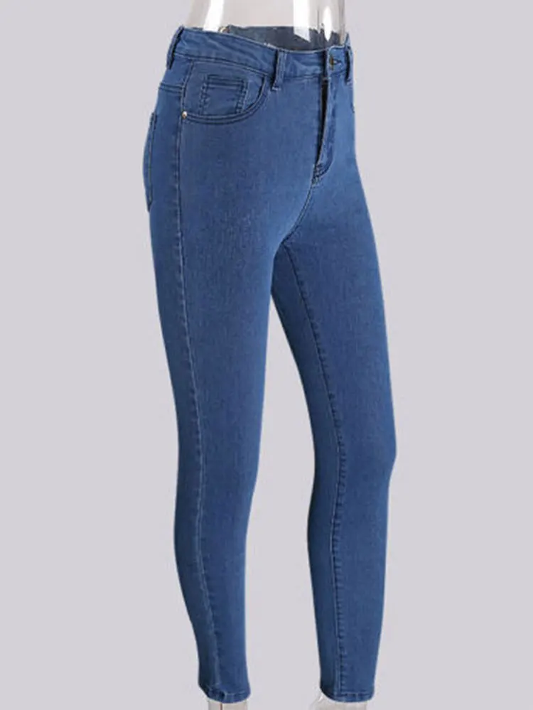 Новое поступление, джинсы с эффектом потертости, с молнией сзади, пуш-ап, обтягивающие прямые синие джинсы, уличная одежда, повседневные женские джинсы