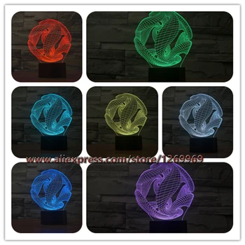 

New 2017 3D Kid Night Christmas Light New Colorful 3d Lamp Led Visual Illusion Nightlight Bedroom Home Party Deco Lighting