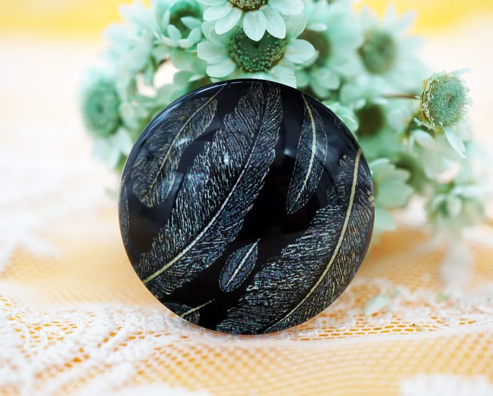 

New Fashion 5PCS/lot Round 25MM Glass Leaf Pattern Cabochon for Charms Glass Crafts Jewelry Accessories Supplies 3000-533