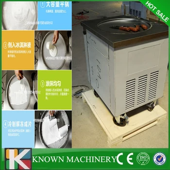

Factory supply with temperature control 110v/220v 60Hz flat single round pan fried ice cream machine