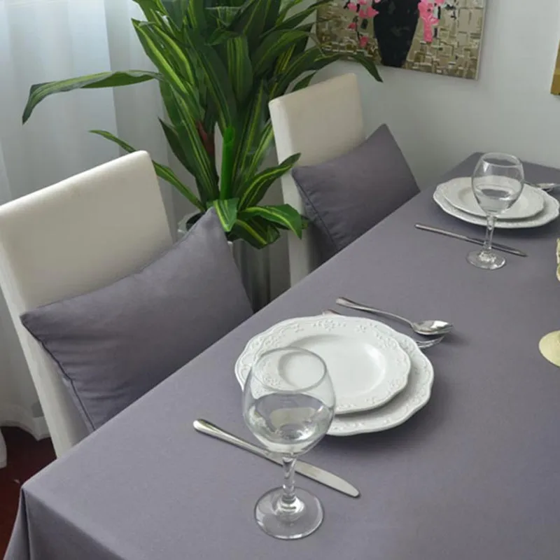  Free Shipping Modern Gray Dustproof Tablecloths European Style Nice Quality For Weddings Hotel Kitc