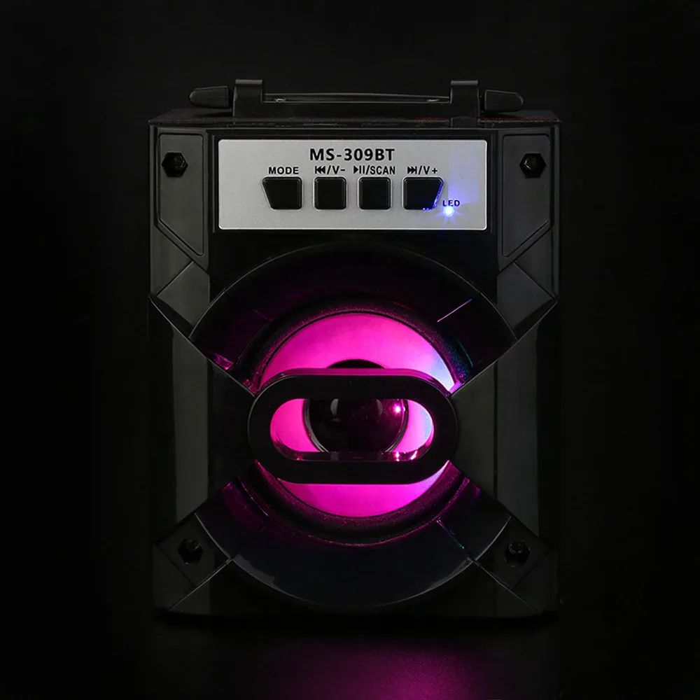 

Multimedia Bluetooth Portable Speaker Subwoofer Soundtrack Configuration USB / TF / AUX / FM Radio LED Ambient Light #10