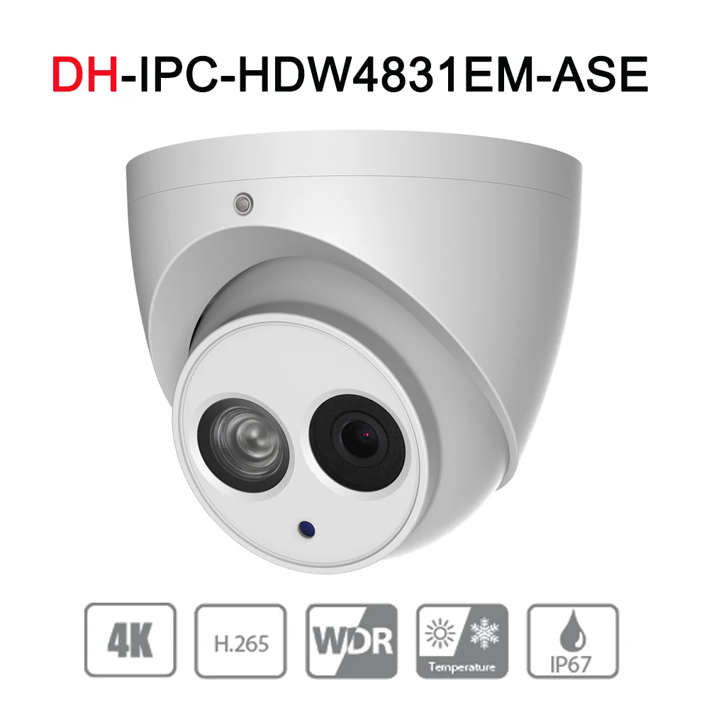 

DH IPC-HDW4831EM-ASE 8MP IR Eyeball Network Camera Built-in Mic smart detection supported H.265&H.264 IP Security Camera